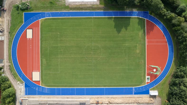 Das Stadion „Auf der Ramhorst“ von oben.